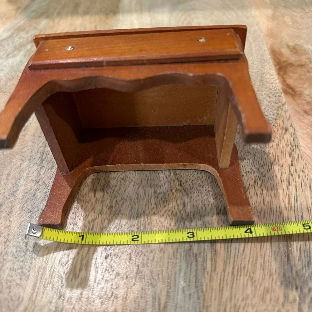Vintage Miniature Wooden Hutch Dollhouse Furniture Cherry Finish 5.5 Inch